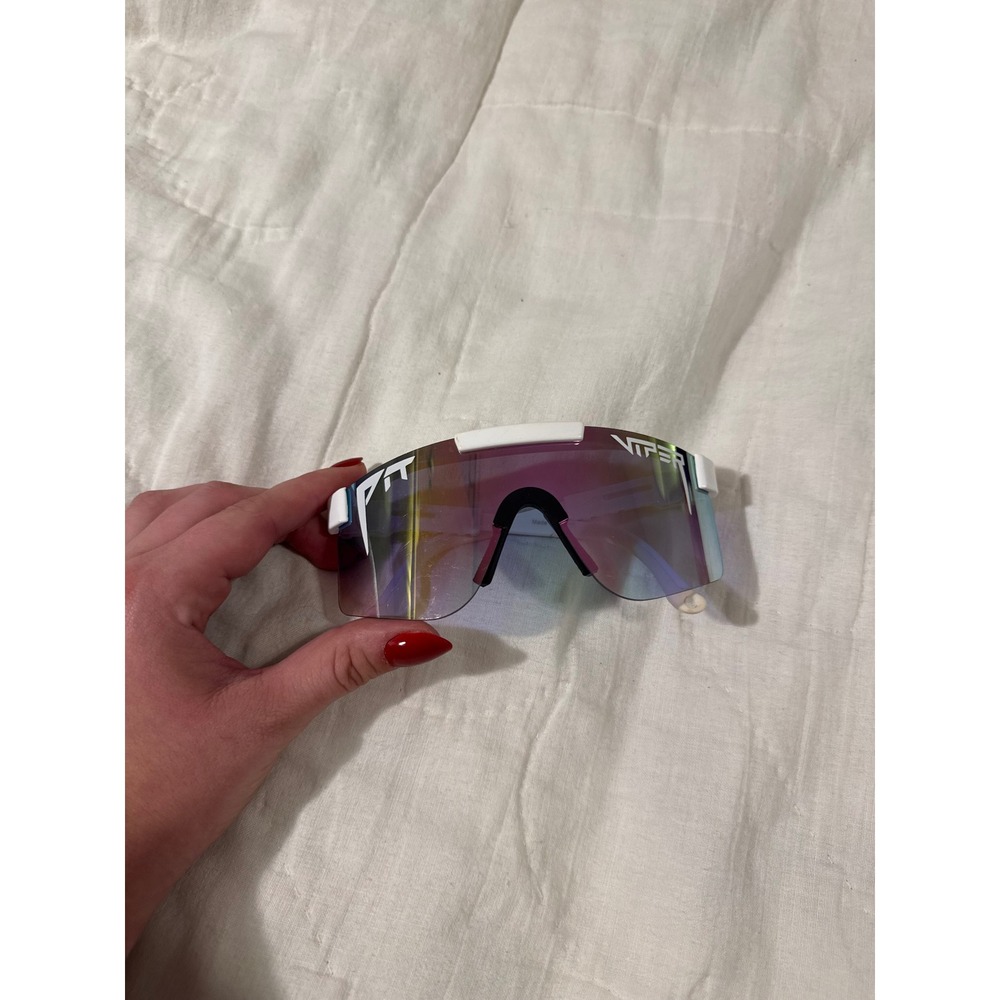 Pit Viper The Miami Nights Single Wide White & Pink Fade Sunglasses Shielf
